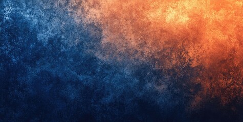 Obraz premium Abstract Light Orange and Dark Blue Gradient Background with Grainy Texture, Design Projects