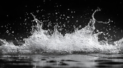 Liquid monochrome splashes water