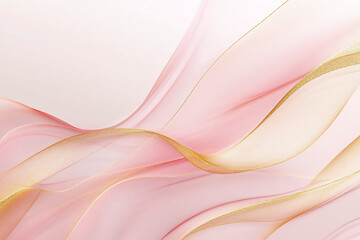 Abstract Fluid Motion with Pink and Golden Waves