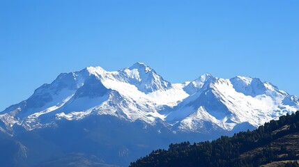 Obraz premium Majestic Snow-Capped Mountains under Blue Sky