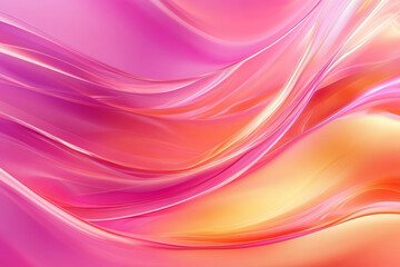 Naklejka premium Abstract Fluid Motion with Pink and Golden Waves