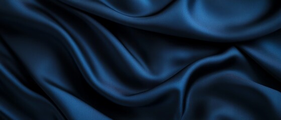 Obraz premium Elegant dark blue silk fabric texture background.