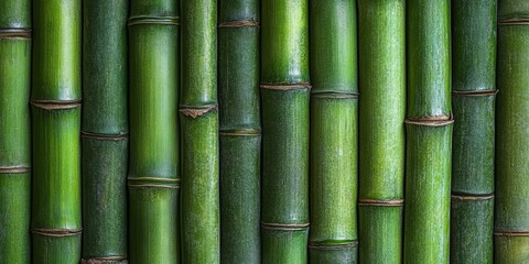 A row of bamboo sticks with some brown spots