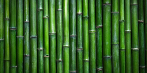 A row of bamboo sticks with some brown spots