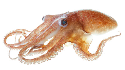 Obraz premium Colorful Fresh squid octopus on transparent on white background