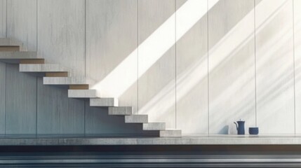 Obraz premium Modern Staircase with Minimalistic Design Elements