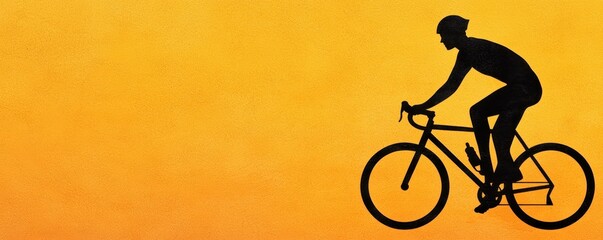Obraz premium A silhouetted cyclist rides against a vibrant sunset, capturing the essence of adventure and freedom in motion.