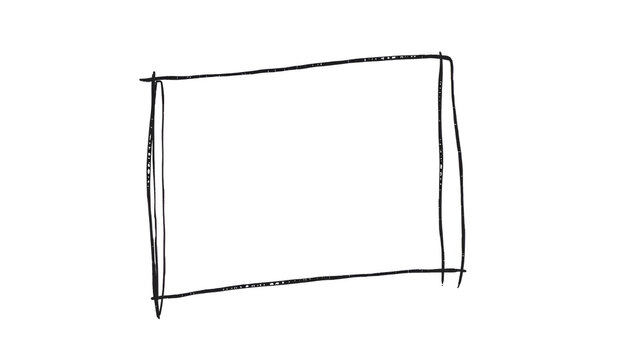 recommend clip art: Set of hand drawn pen and pencil black square. Quadrate frame sketch on white background. Continuous line art doodle vector illustration