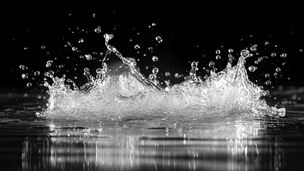 Liquid monochrome splashes water