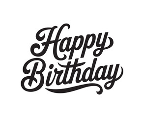 Happy Birthday calligraphy vector on white background