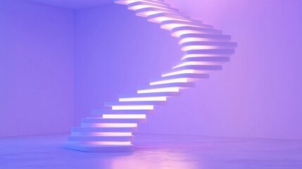 Modern Spiral Staircase with Futuristic Lighting