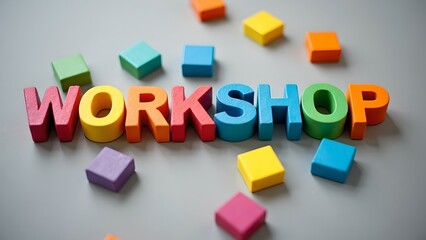 Obraz premium Workshop, webinar workshop concept word. 