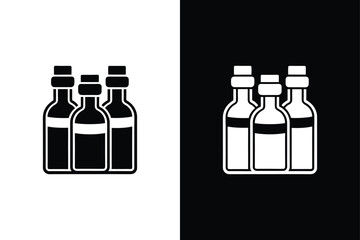 Medical Vial Icon. Black and White Editable Vector Outline