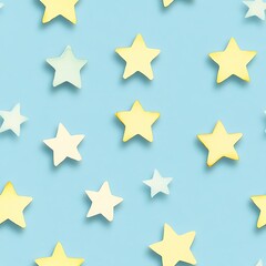 Obraz premium A seamless Pattern Colorful star shapes arranged on a blue background for creative design projects.