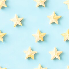Obraz premium A seamless Pattern Aesthetic pattern of yellow stars on a soft blue background.