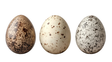 Obraz premium Three ostrich eggs on white background