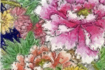 Oil paintings and various flowers, roses, peonies, cats and dogs, abstract flowers, and beauty