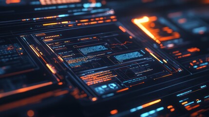 Digital Interface with Glowing Lights