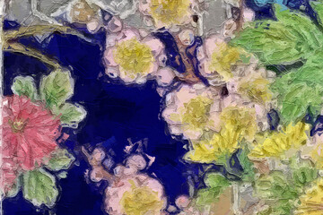 Oil paintings and various flowers, roses, peonies, cats and dogs, abstract flowers, and beauty