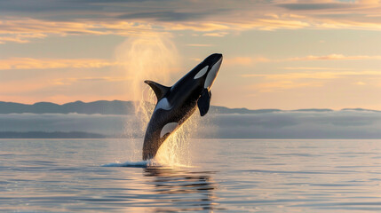 Fototapeta premium silhouette of a dolphin