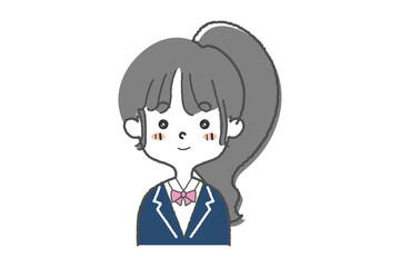 ポニーテールの女子学生