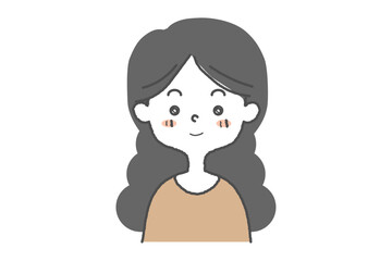 ロングヘアの黒髪の女性