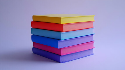 Fototapeta premium Colorful Stacked Books 3D Illustration