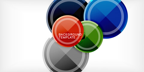 Abstract background - multicolored circles, trendy minimal geometric design, vector illustration