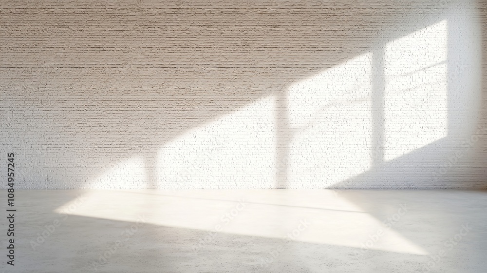 Poster exposed brickwork in an open space, showcasing the raw texture of bricks, complemented by soft ambie