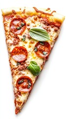 Savoring delicious pepperoni pizza slice kitchen table food photography bright lighting close up culinary delight