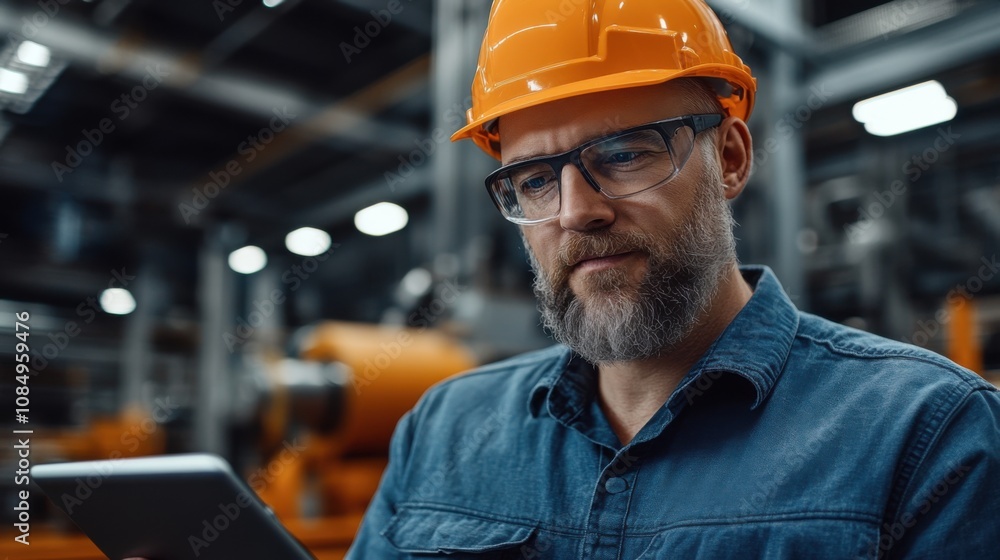 Poster factory manager using digital tablet for operations