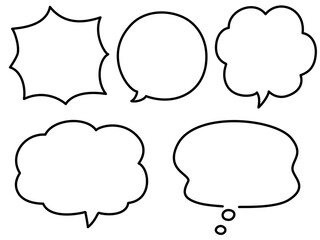 シンプルな線の吹き出しセット