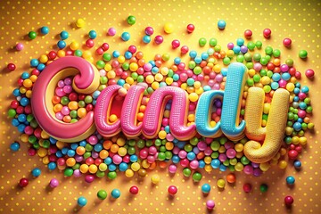 3D Candy Text Effect - Left Position, Copy Space