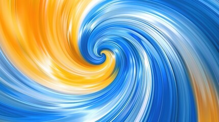 Fototapeta premium Abstract Art Background - a vibrant and dynamic visual. The blue and yellow vortex creates an engaging and energetic atmosphere.