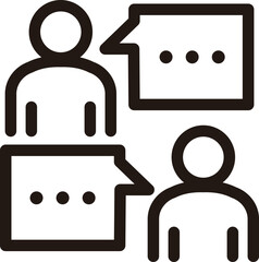 ビジネス　人物　吹き出し　会話　アイコン　ピクトグラム　絵文字　マーク　ライン　飾り　イラスト素材