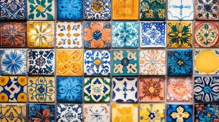 Colorful Floral Tiles: A Vibrant Design