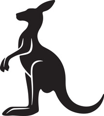 Kangaroo logo. Isolated kangaroo on white background, kangaroo silhouette.