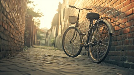 Obraz premium Vintage Bicycle in a City Alley