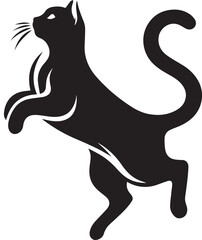 Cat jumping silhouette - vector image of jumping cat 