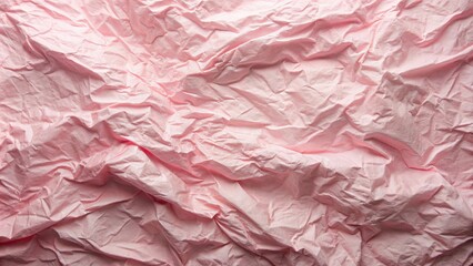 Fototapeta premium Abstract Texture of Crinkled Pink Paper, a Delicate and Unfolding Canvas of Softness and Wrinkled Elegance