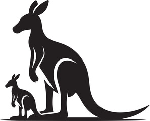 Kangaroo logo. Isolated kangaroo on white background, kangaroo silhouette.