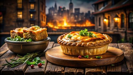 Fototapeta premium British Duck Pie Urban Exploration Photo - Rustic Dark Background