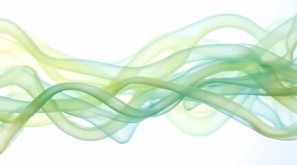 Obraz premium Elegant abstract background. Smoothly flowing light green and yellow waves on a white background. Abstract, expressionistic