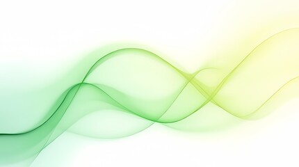 Obraz premium Elegant abstract background. Smoothly flowing light green and yellow waves on a white background. Abstract, expressionistic
