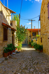 Street in the old village Vouni in Cyprus
