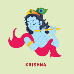 Evocative vector illustration bring to life the divine essence of Lord Krishna
