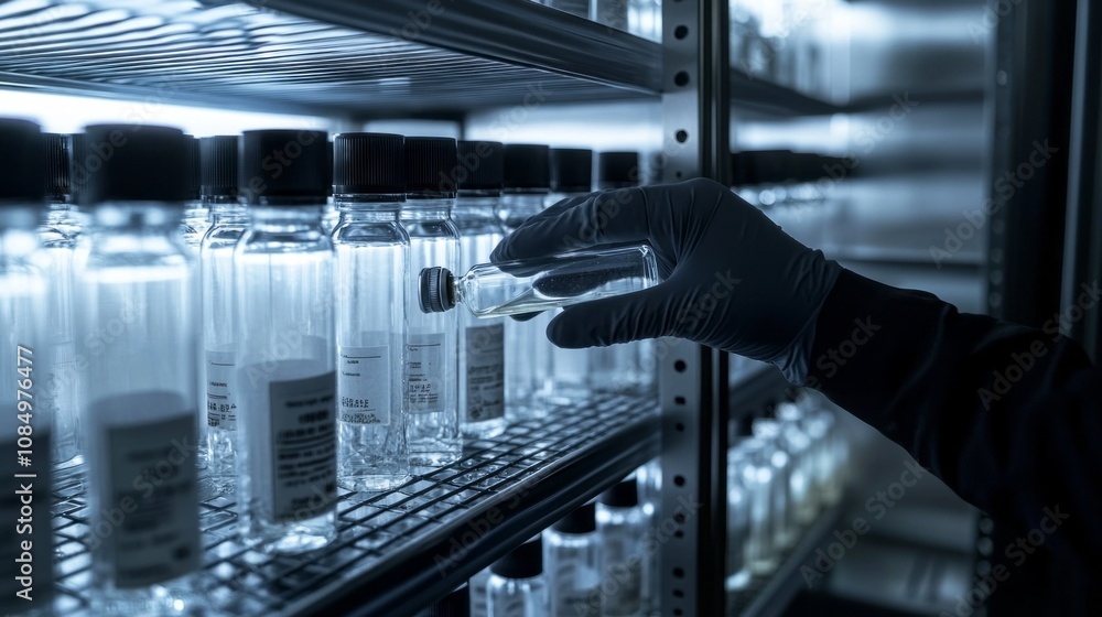 Poster a person is reaching for a bottle on a shelf