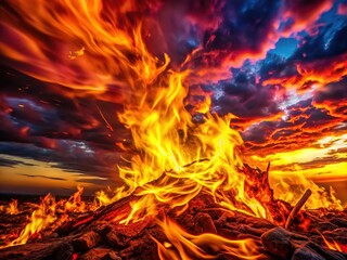 Fototapeta premium Fiery Night Sky Abstract Photography
