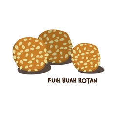 Vector illustration of famous Malaysian traditional Eid festive dessert, kuih Raya called kuih buah rotan