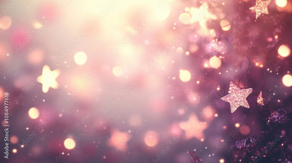 Poster the enchanting background features glimmering star-shaped bokeh, immersing the viewer in a whimsical